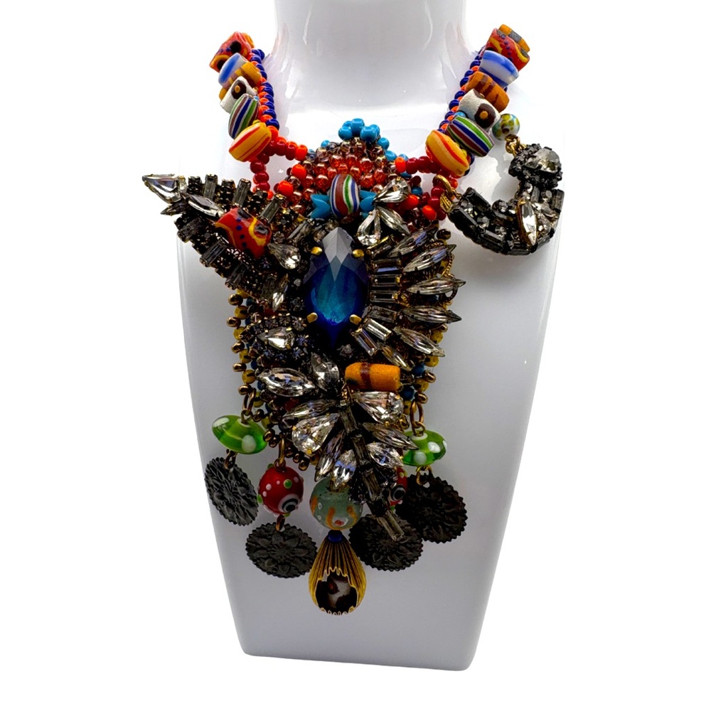 Erickson Beamon Multicolor Beaded Crystal Statement Necklace – One of a Kind